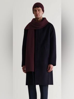 Men's Classic burgundy beanie and Scarf the kooples set